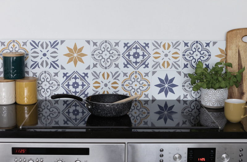 d-c-fix® Self Adhesive Wall Tile Jamila Grey 15cm x 15cm / Pack Of 6