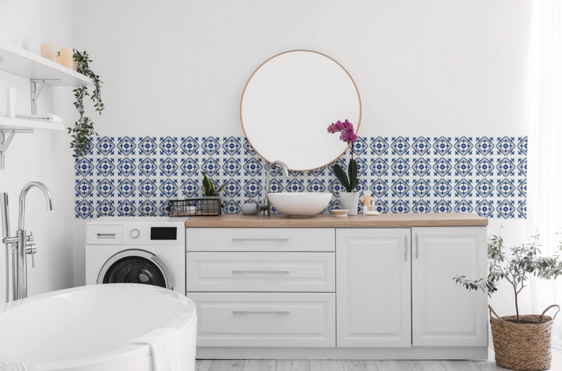 d-c-fix® Self Adhesive Wall Tile Nadia Blue 15cm x 15cm / Pack Of 6