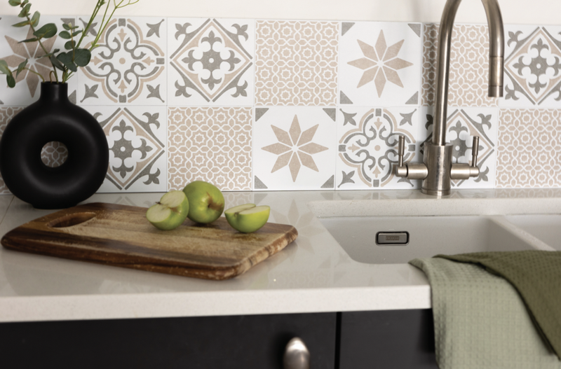d-c-fix® Self Adhesive Wall Tile Lina Beige 15cm x 15cm / Pack Of 6