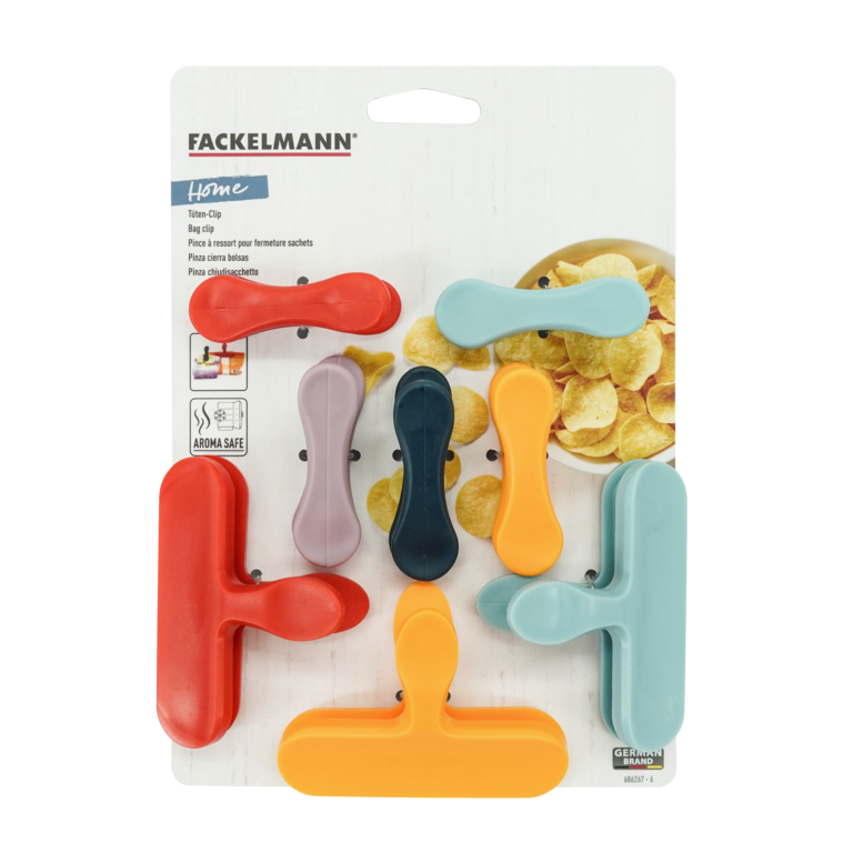 Fackelmann Bag Clips Multi Set 8 Multi Coloured