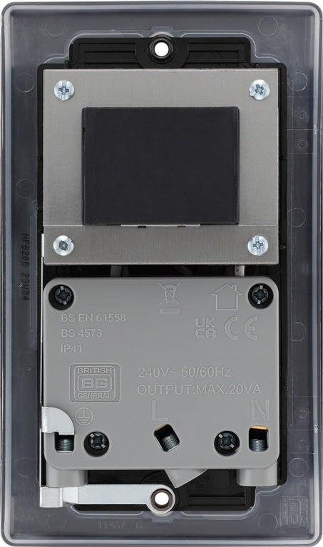 BG Dual Voltage Shaver Socket Matt Black