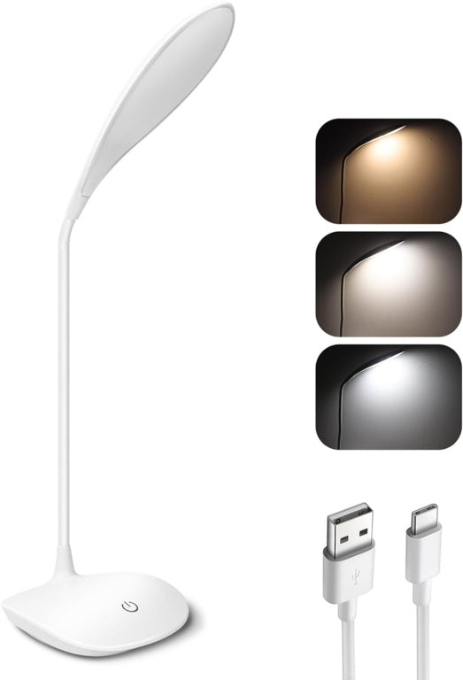 Extrastar Rechargable Dimmable Desk Lamp With Usb 3w White