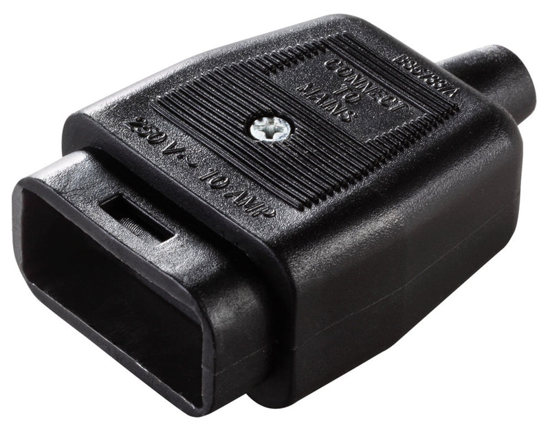 Masterplug 10 Amp 3 Pin Heavy Duty Non Reversible Connector Black