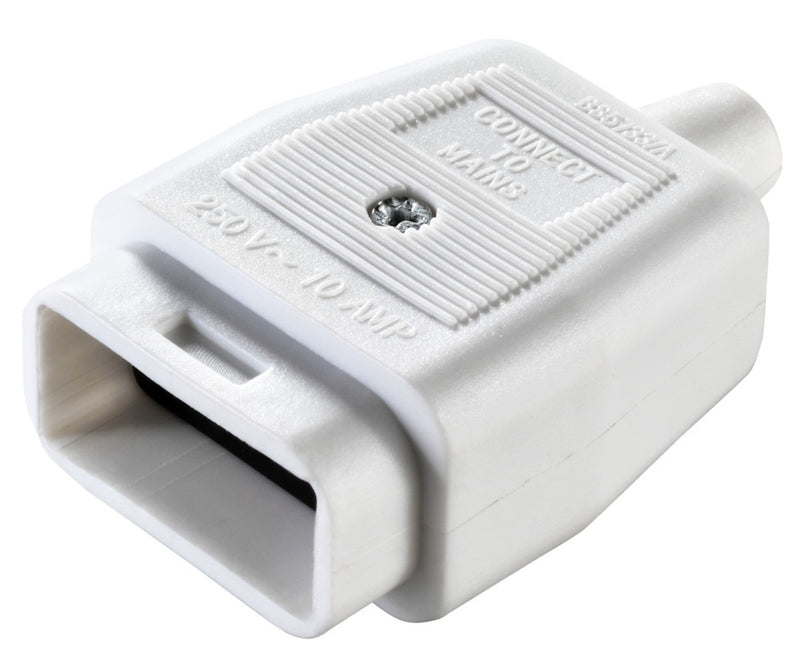 Masterplug 10 Amp 3 Pin Heavy Duty N/Rev Connector White