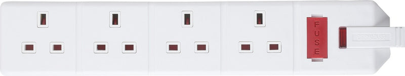 Masterplug 4 Socket 13 Amp Heavy Duty Trailing Socket White