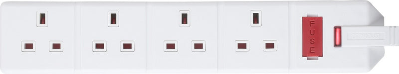 Masterplug 4 Socket 13 Amp Heavy Duty Trailing Socket White