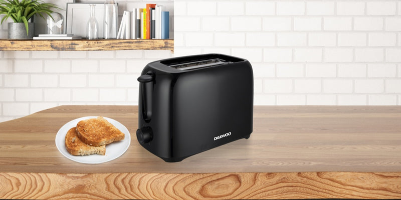 Daewoo Plastic Toaster 2 Slice Black