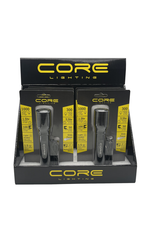 Core Twist Focusing Rechargeable LED Torch 1000 Lumen