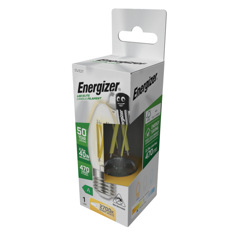 Energizer E27 A Rated Candle 2700k 2.2w