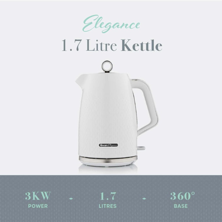 Swan White Textured Jug Kettle 1.7L