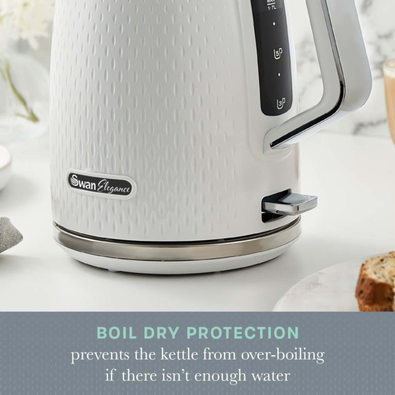 Swan White Textured Jug Kettle 1.7L