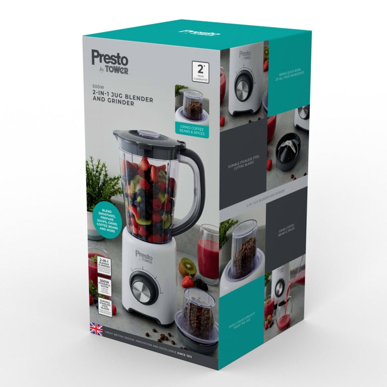 Tower Presto Jug Blender White 500w 1.5L
