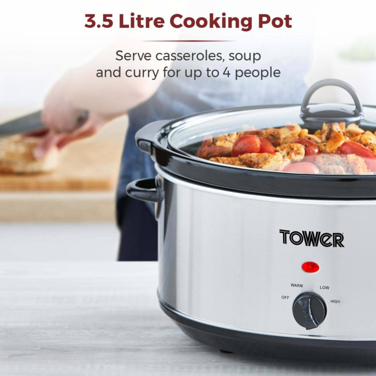 Tower Stainless Steel Slow Cooker 3.5L