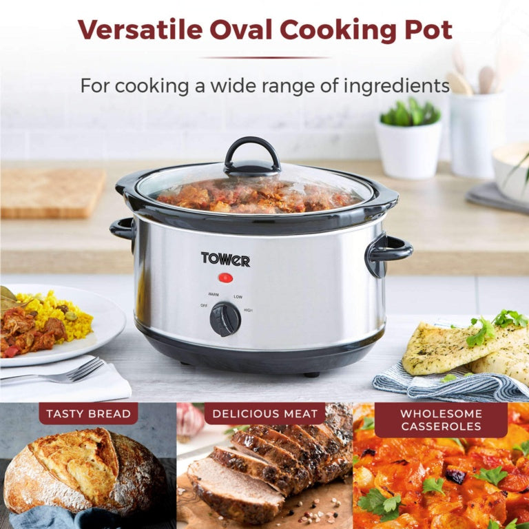 Tower Stainless Steel Slow Cooker 3.5L