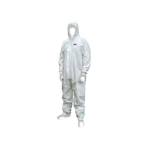 Scan Chemical Splash Resistant Disposable Coverall White Type 5/6 XXL (45-49in) Scan - RockBottom Nothampton