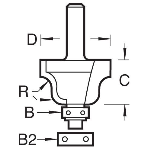 46/230X1/2TC - Bearing guided ogee cutter