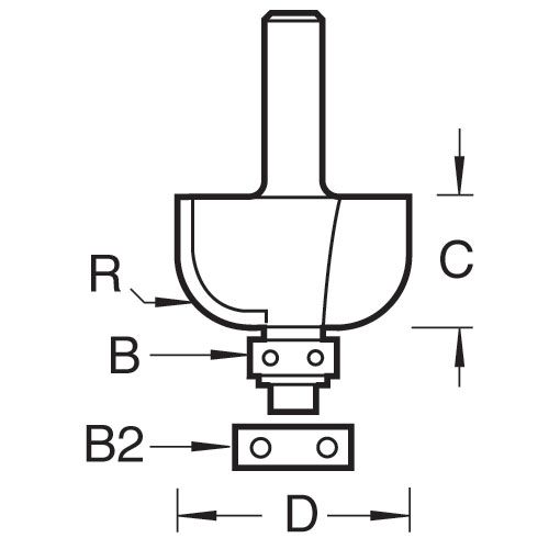 46/281X1/2TC - Guided cove cutter 41.3mm diameter