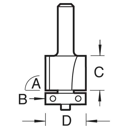46/23X1/2TC - Guide trimmer 12.7mm diameter 50mm length