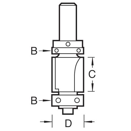 46/301X1/2TC - Double guided trim profile cutter
