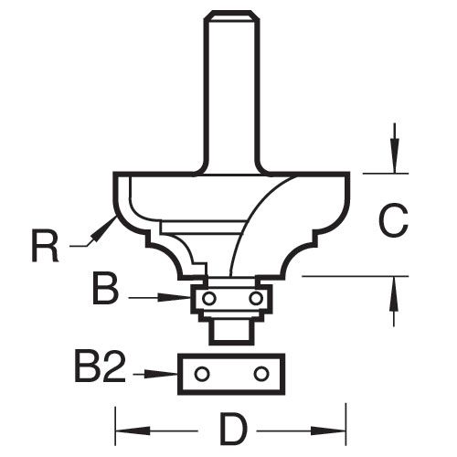 46/30X1/2TC - Bearing guided classic cutter
