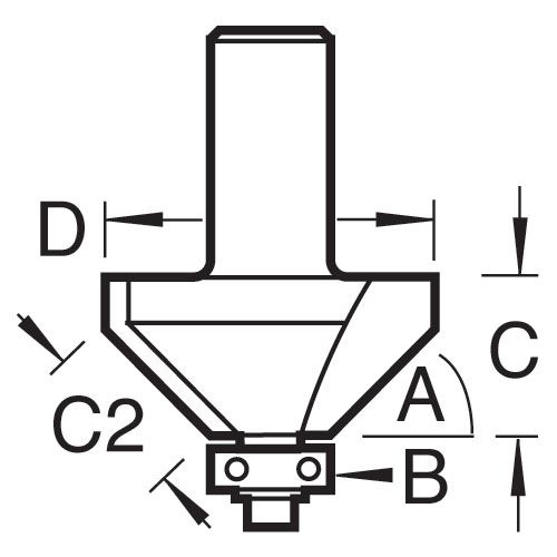 46/380X1/2TC - Bearing guided chamfer cutter 45 degrees
