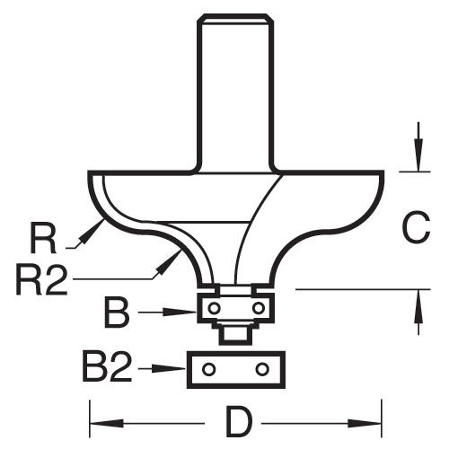 46/67X1/2TC - Bearing guided ogee cutter