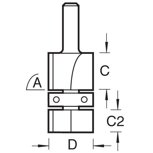 46/7X1/4TC - Middle bearing guided double trim cutter