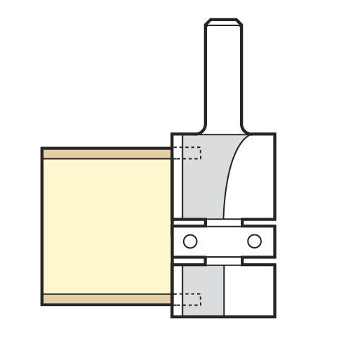 46/7X1/4TC - Middle bearing guided double trim cutter