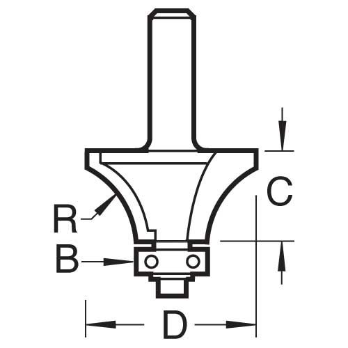 46/9/60X1/4TC - Bearing guided window board cutter