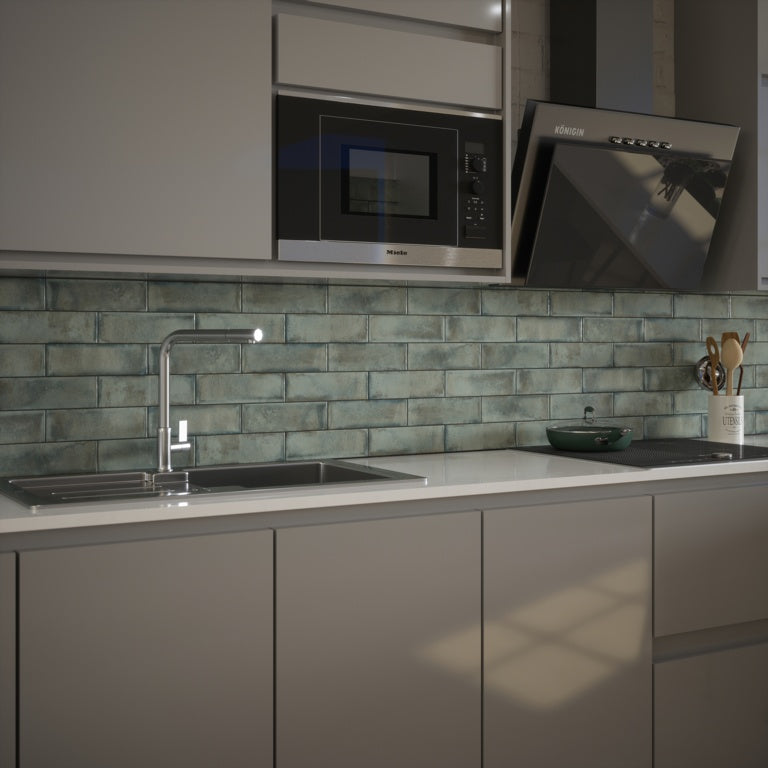 Johnson Tiles Melrose Moss Gloss Wall Tile 245 x 75mm 0.99m2