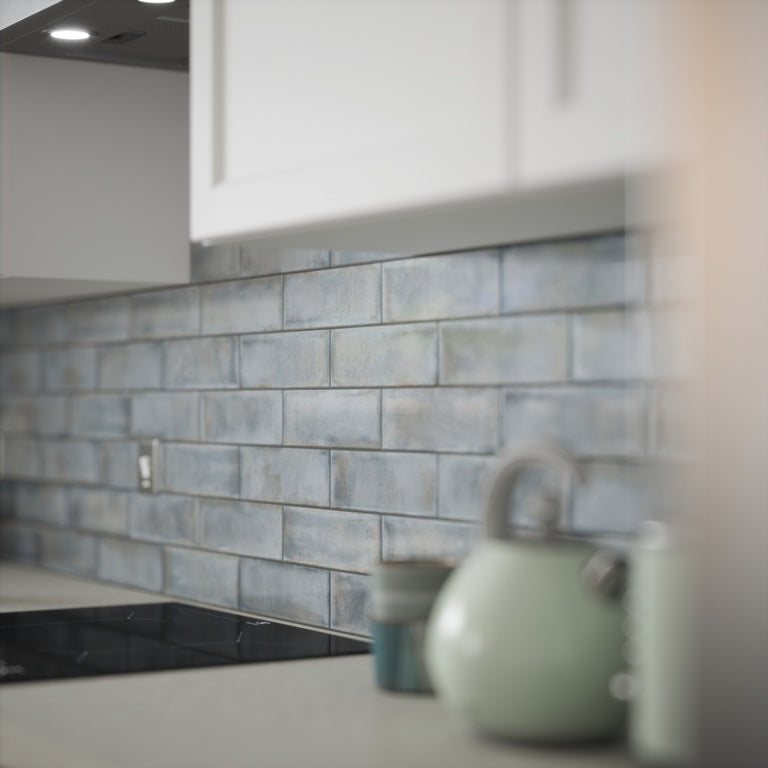 Johnson Tiles Melrose Pewter Gloss Wall Tile 245 x 75mm 0.99m2