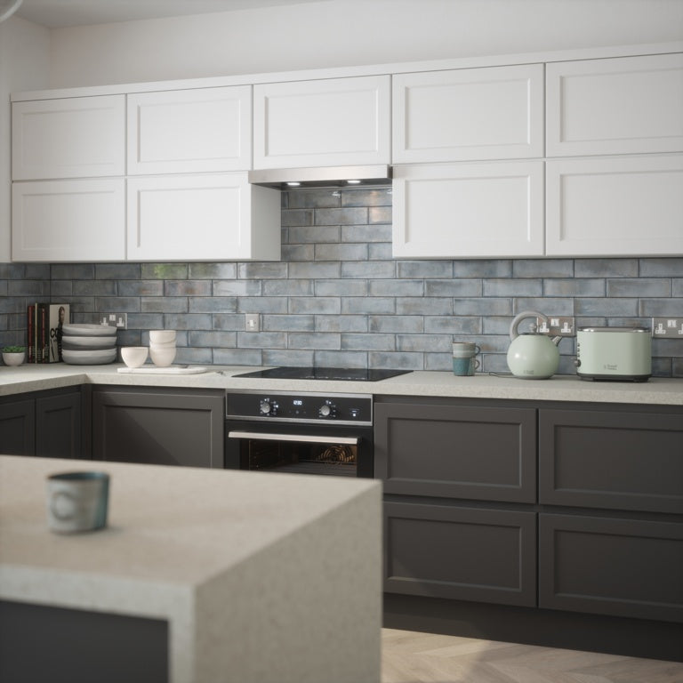Johnson Tiles Melrose Pewter Gloss Wall Tile 245 x 75mm 0.99m2
