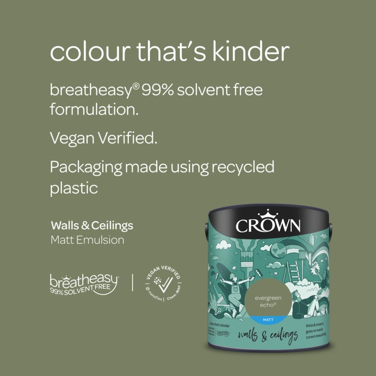 Crown Walls & Ceilings Matt 2.5L Evergreen Echo