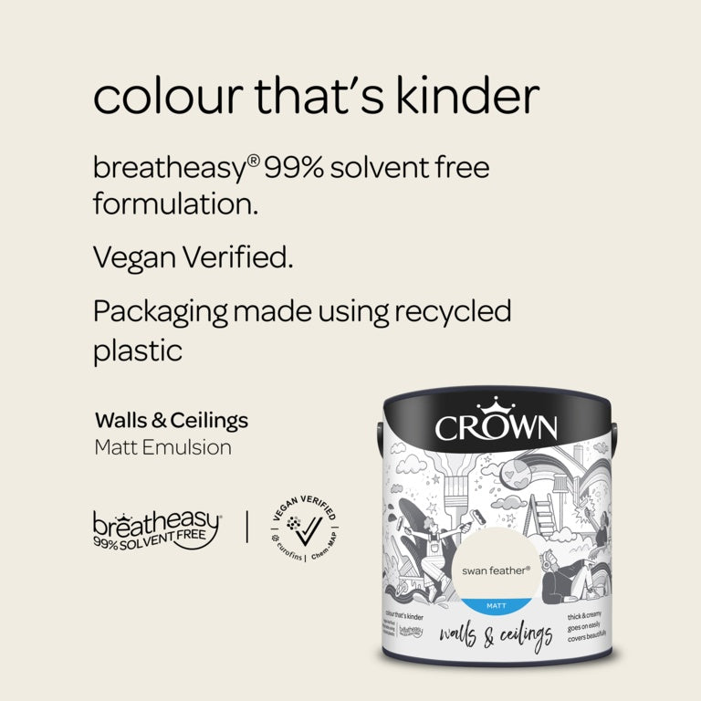 Crown Walls & Ceilings Matt 2.5L Swan Feather