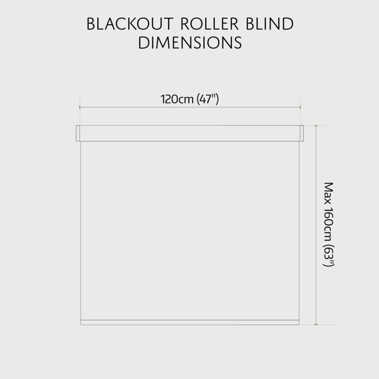 RENAISSANCE Blackout Roller Blind Black 120cm