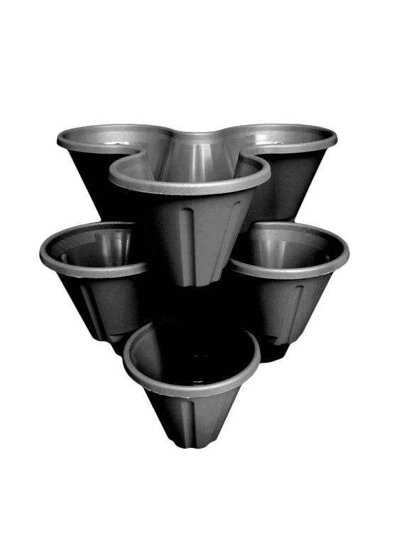 Thumbs Up Strawberry Planter Black Pack 3