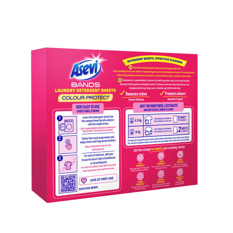 Asevi Detergent Sheets Pack 30 Colour Protect