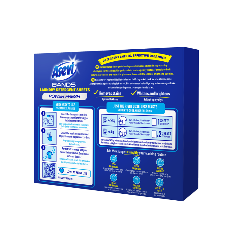 Asevi Detergent Sheets Pack 30 Power Fresh