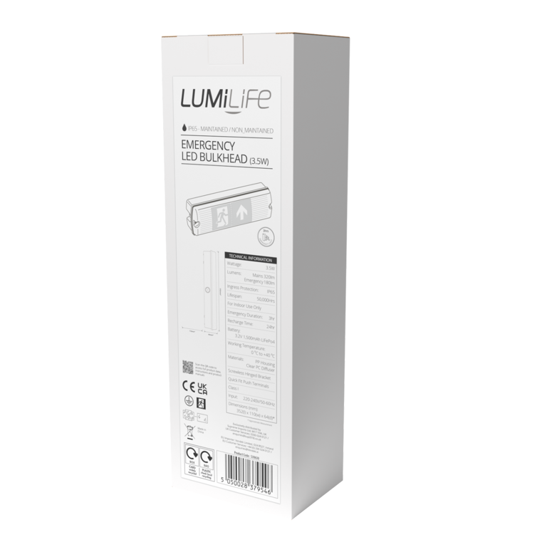 Lumilife Emergency Bulk Head 3w 320lm 6000k
