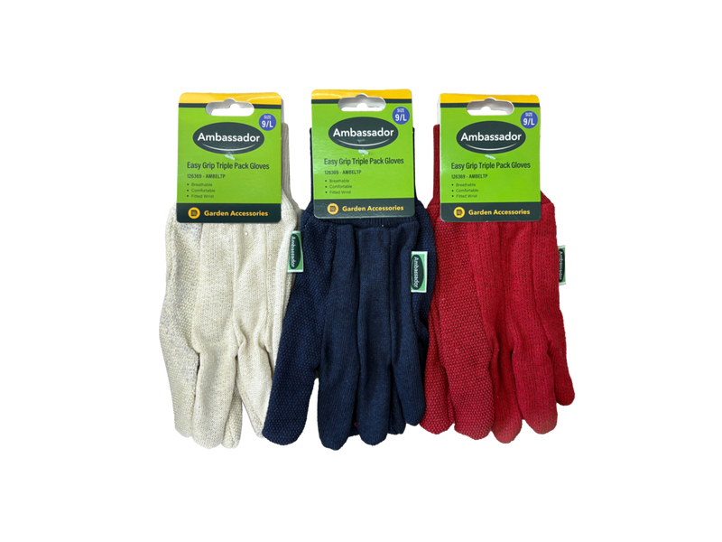 Ambassador Easy Grip Triple Pack Gloves 9/L