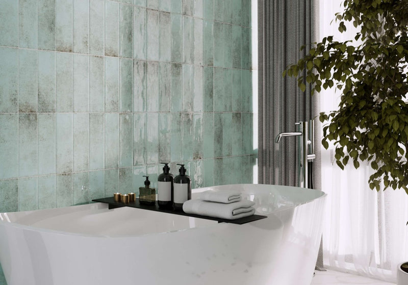 Golden Tile Vintage Ceramic Wall Tile 300 x 100 x 7mm 0.84m2 Light Green