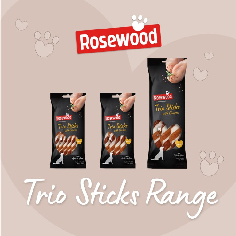 ROSEWOOD Trio Sticks With Chicken Dog Treats Large