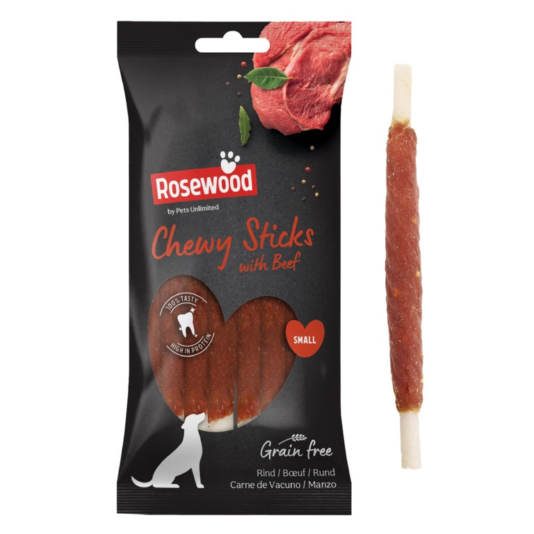 ROSEWOOD Chewy Sticks With Beef Dog Treats 8 Pieces