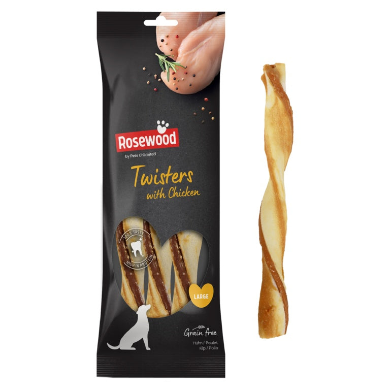 ROSEWOOD Twisters With Chicken Dog Treats Large