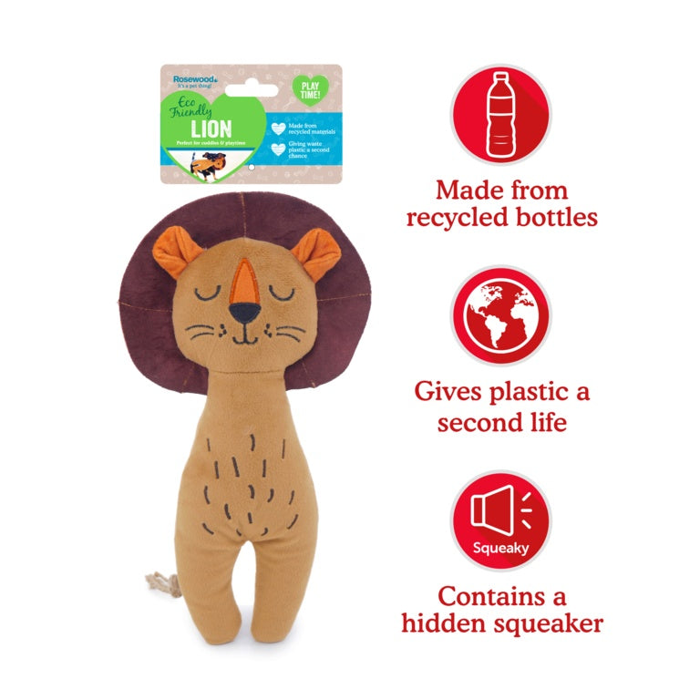 ROSEWOOD Eco Friendly Lion Dog Toy
