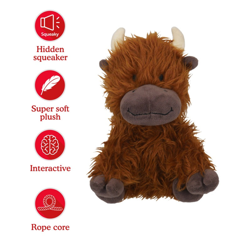 ROSEWOOD Tough Rope Core Cow Dog Toy