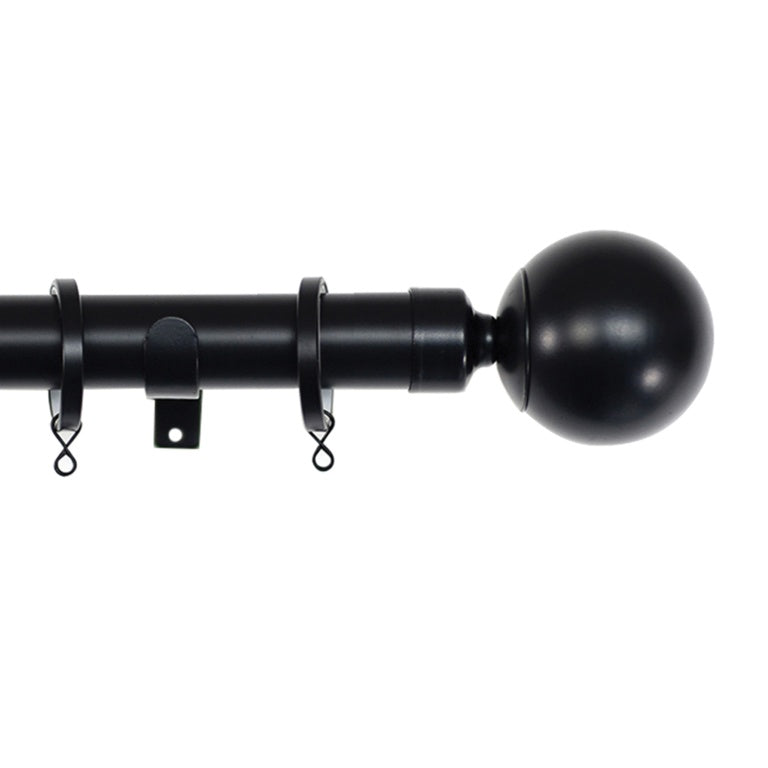 Jones Interiors Cosmos 28mm Metal Curtain Pole Kit Matt Black 120cm