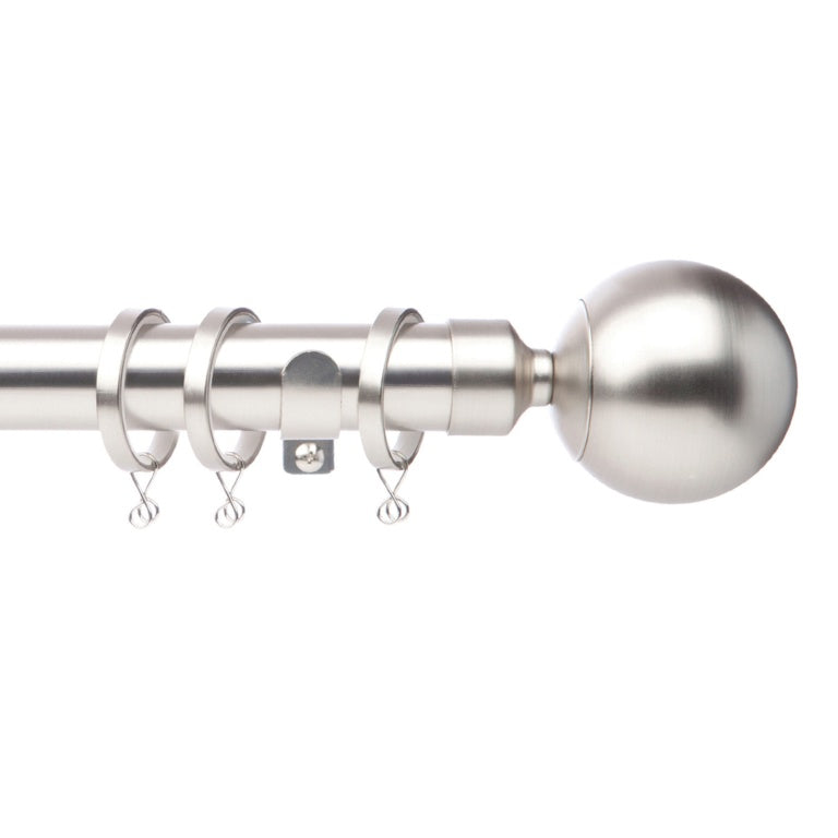 Jones Interiors Cosmos 28mm Metal Curtain Pole Kit Matt Nickel 300cm