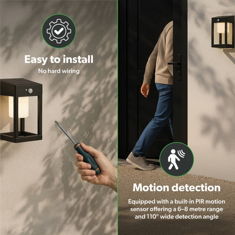 4Lite Antheia Solar Wall Lantern