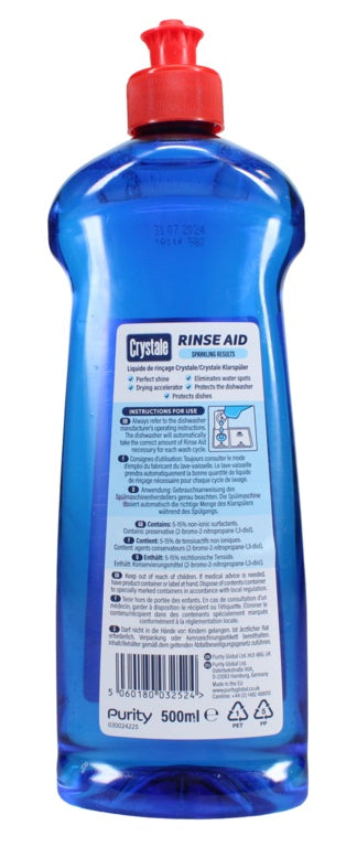 Crystale Dishwasher Rinse Aid 500ml Aqua Marine